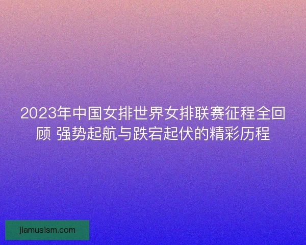 2023年中国女排世界女排联赛征程全回顾 强势起航与跌宕起伏的精彩历程